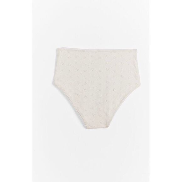 NEW Anthropologie Faithfull Bonnieux White Eyelet High Waist Bikini Bottom Small - Picture 2 of 3